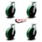Service Caster 10'' Extra Heavy Duty Green Poly on Cast Iron Wheel Swivel Caster , 4PK CRAN-SCC-KP92S1030-PUR-GB-4 - alternate 5